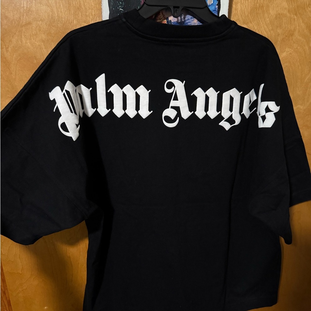 Palm Angels Black Tee with White Logo